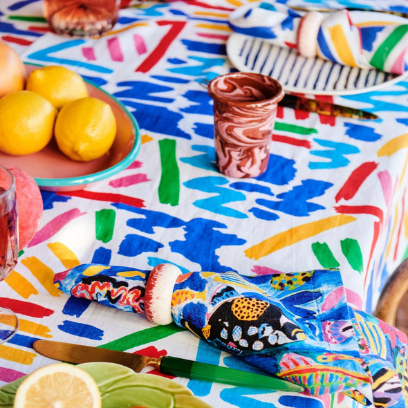 Kip&Co X Ken Done Little Tackers Linen Tablecloth
