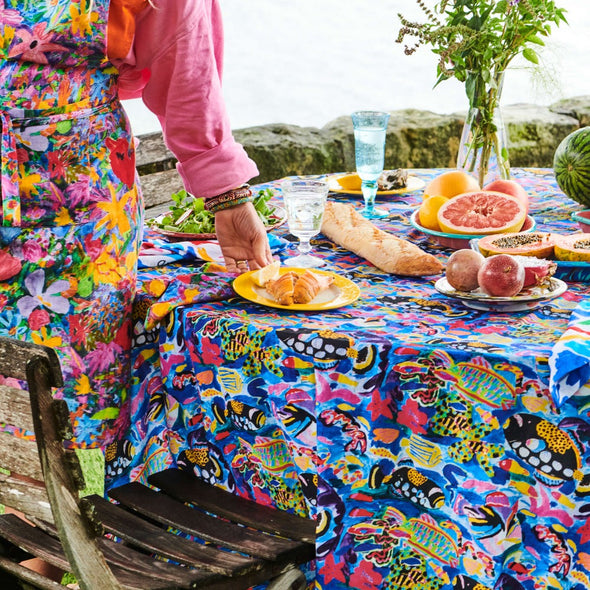 Kip&Co X Ken Done Barrier Reef Garden Linen Tablecloth