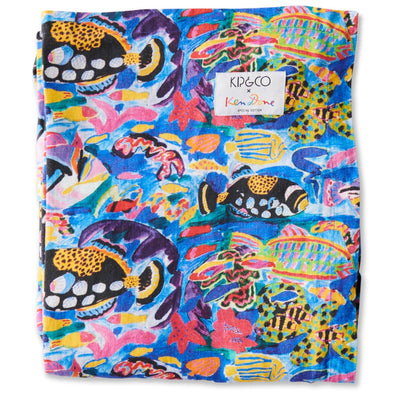 Kip&Co X Ken Done Barrier Reef Garden Linen Tablecloth