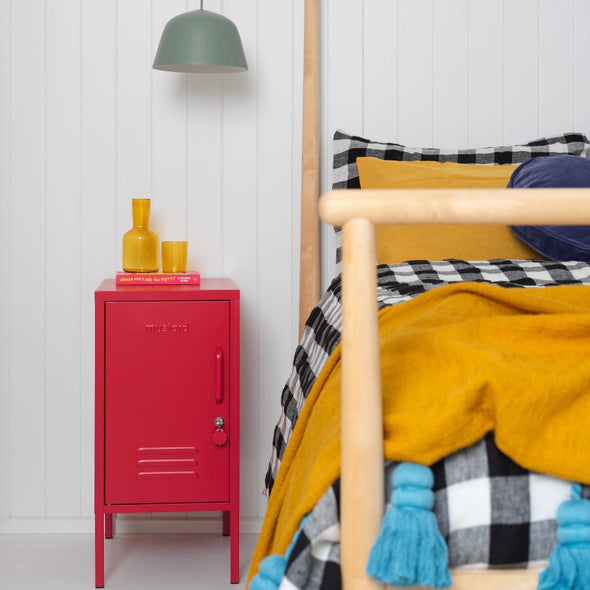The Shorty Locker in Poppy AS A BEDSIDE TABLE