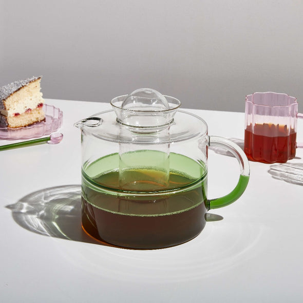 Two Tone Teapot Clear + Green