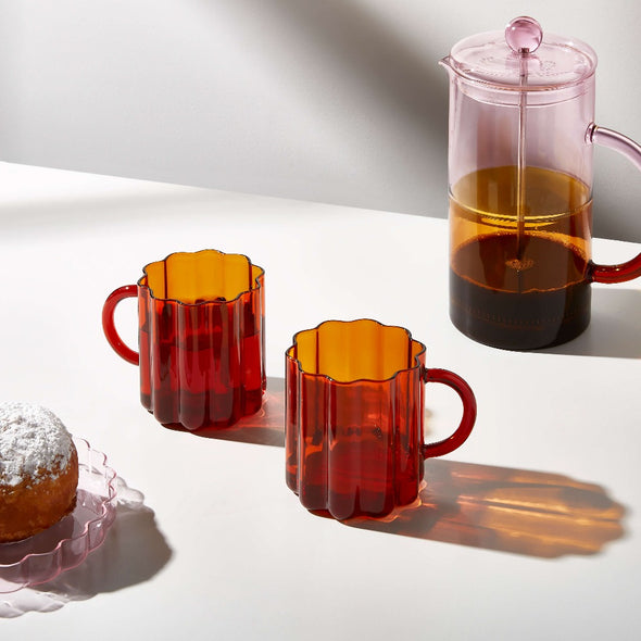 Wave Mug - Set of 2 Amber