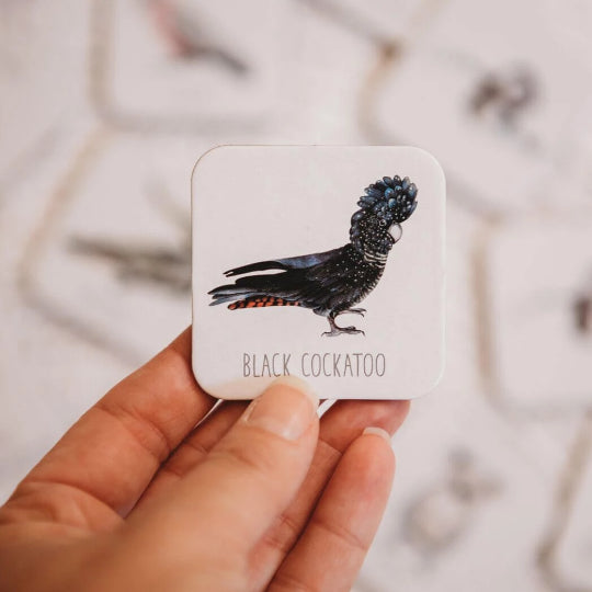 Black cockatoo card