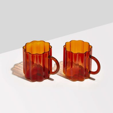Wave Mug - Set of 2 Amber