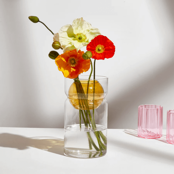 Balance Vase in Clear + Amber