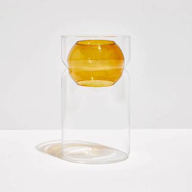Balance Vase in Clear + Amber