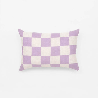 Big Check Lavender Rectangle Cushion