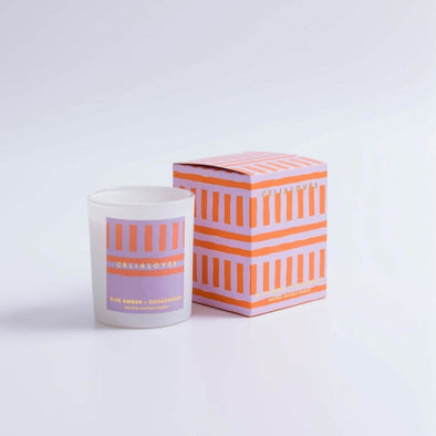 Blue Amber + Cedarwood Scented Candle