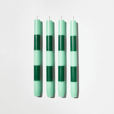 Stripe Candle Pack in Jade + Green