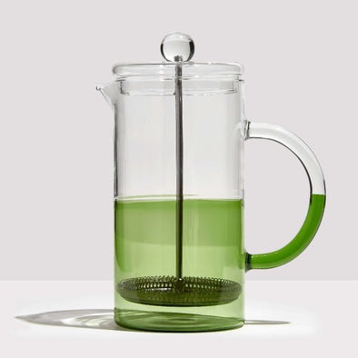 Two Tone Coffee Plunger Clear + Green