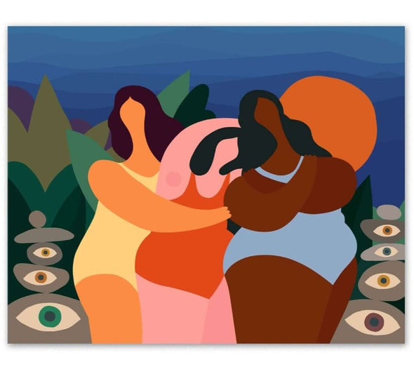 Paint by Numbers Kit - EMBRACE OF THE THREE MADEMOISELLES by Journey of Something