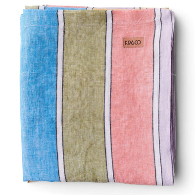Majorca Stripe Woven Linen Tablecloth