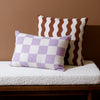 Big Check Lavender Rectangle Cushion