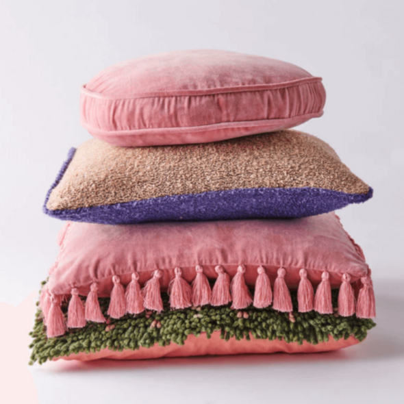 Peach Fuzz Square Boucle Cushion 