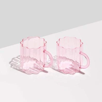 Wave Mugs in Pink
