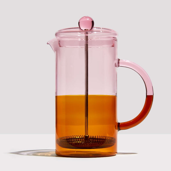 Two Tone Coffee Plunger Pink + Amber 