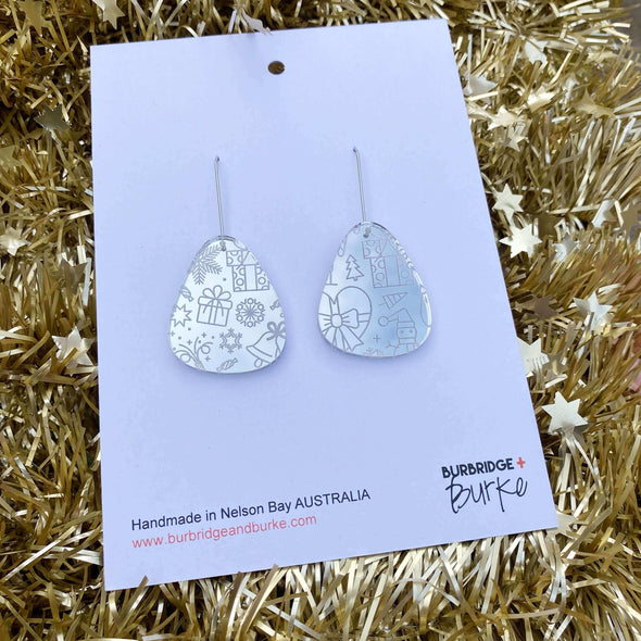 Silver Christmas Earrings