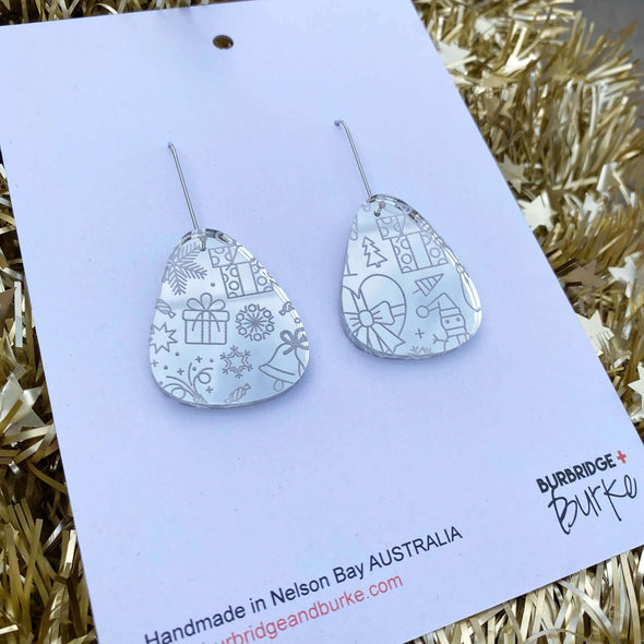 Silver Christmas Earrings