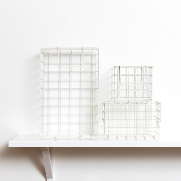 Mustard Made Baskets in WHITE