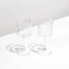 Wave Wine Glass Set in Clear