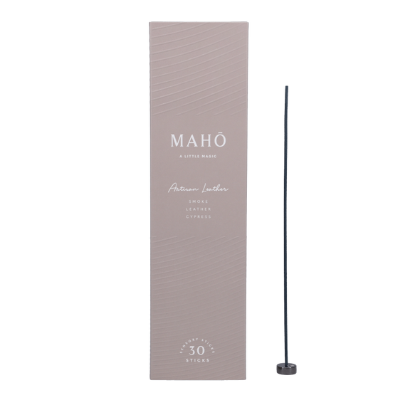 MAHO incense in artisan leather