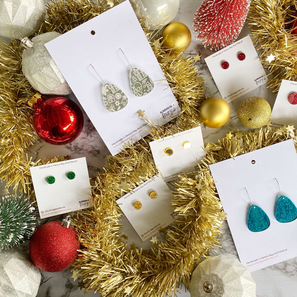 Silver Christmas Earrings
