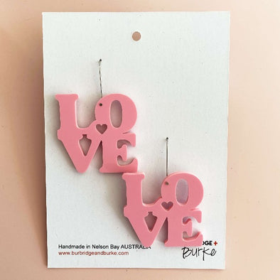 Pastel pink love dangles