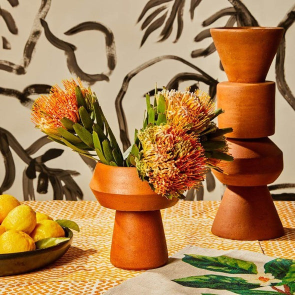 Terracotta Pedestal Vase by Bonnie and Neil