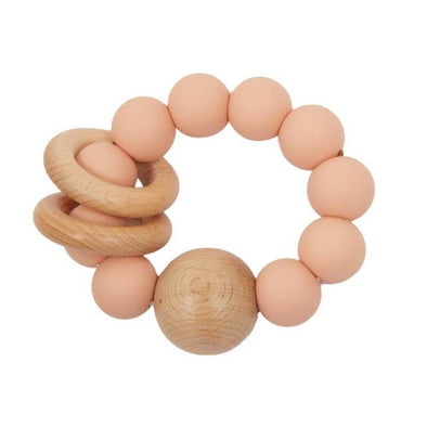 Silicone Ring Teether in Peachy by My Little Giggles