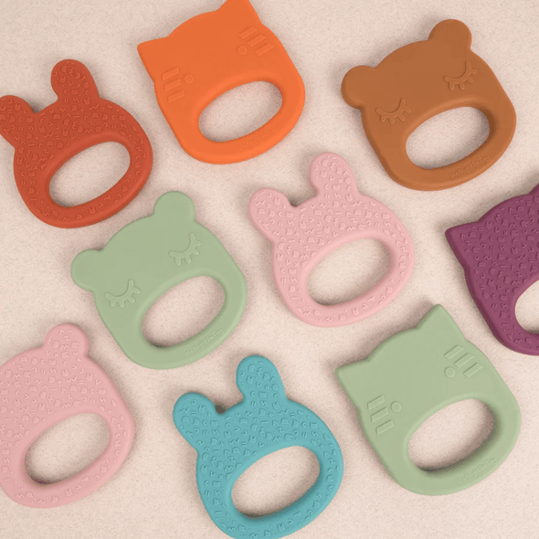 Bunny Teether in Dusty Rose