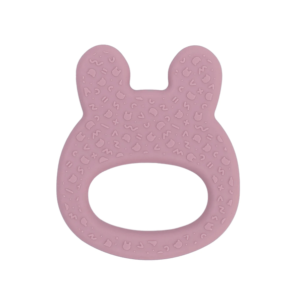 Bunny Teether in Dusty Rose