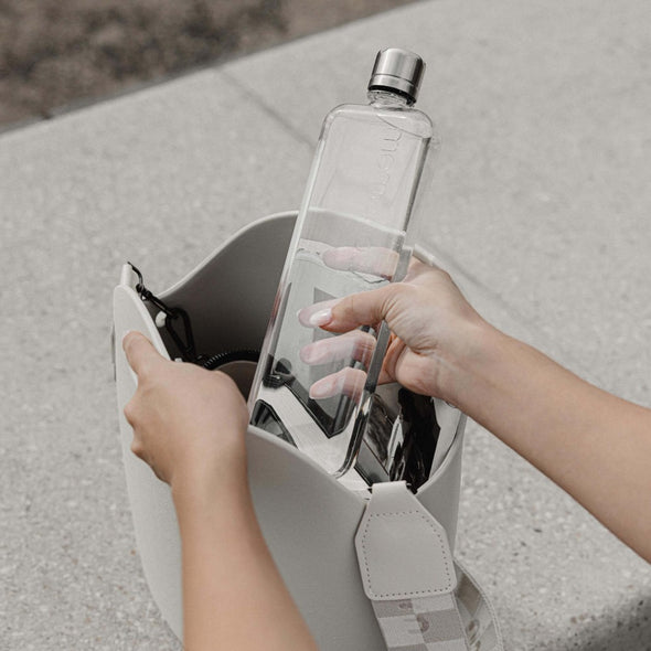 Slim memobottle easily fits into bags